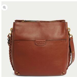 American Leather Cognac Pebbled Leather Shoulder Baglim